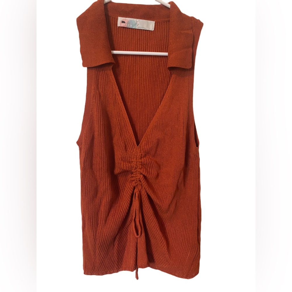 NWOT FP Beach Cinched Top in orange - Picture 2 of 6